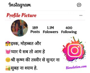 Shree Krishna Bio For Instagram In Hindi