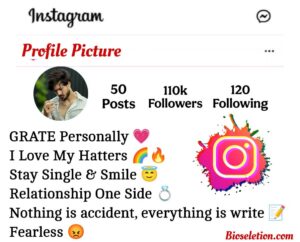 Instagram Bio For Boys Attitude