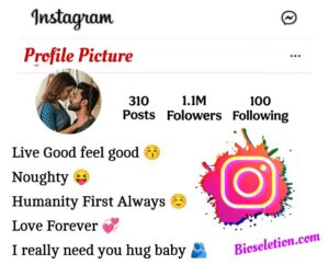 Romantic love bio for instagram