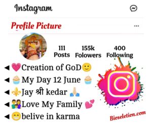 Kedarnath Bio For Instagram