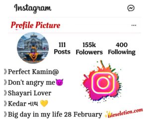 Instagram Bio Kedarnath Bhakt